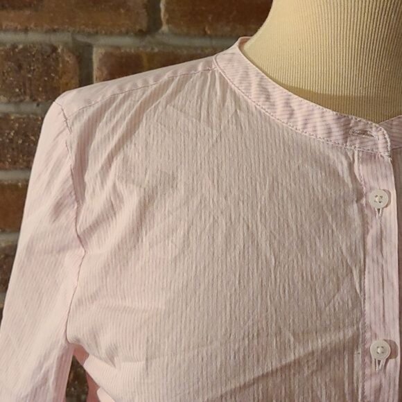 J. CREW Size 4 Pink White Button Up Blouse - Picture 2 of 5